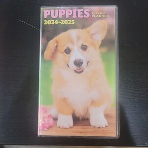 Puppies dogs corgi 2024 2025 monthly Planner pocketbook calendar pug frenchie
